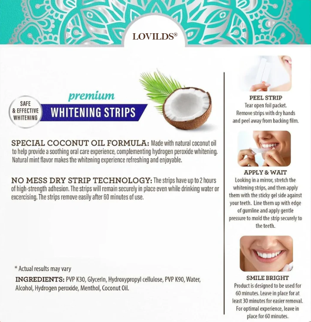 Advanced Dual-Action Teeth Whitening Strips: Professional Brightening & Stain Removal