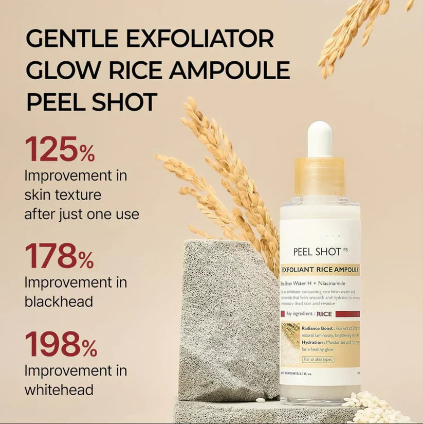 SilkGlow Rice Ampoule Exfoliant Set (both bottles)